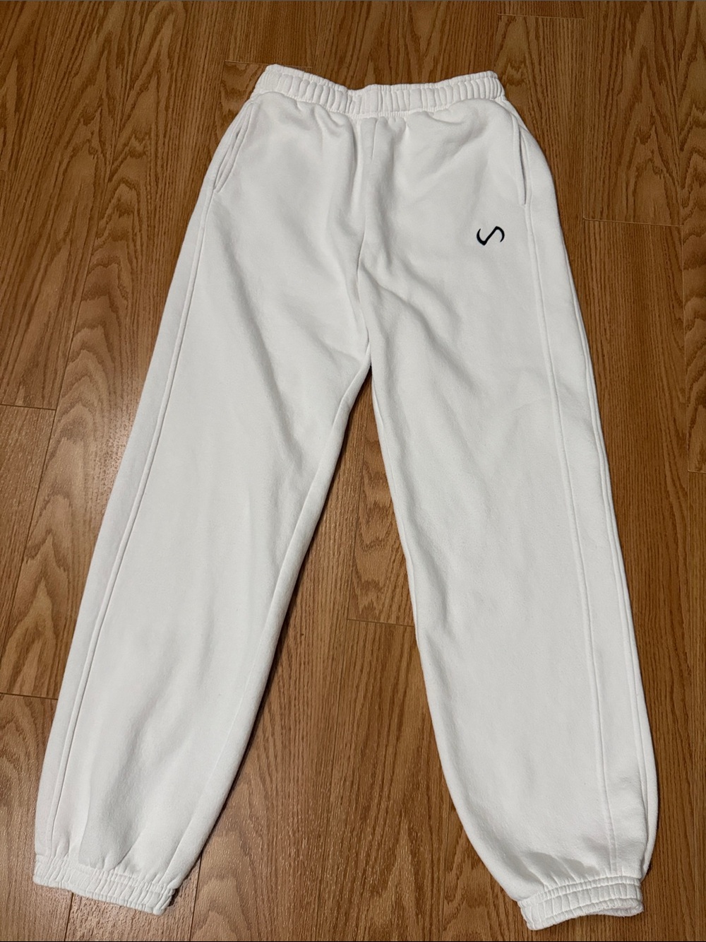 TLF White Sweatpants with Embroidered Logo size Medium